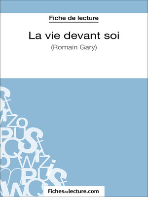 cover image of La vie devant soi de Romain Gary (Fiche de lecture)